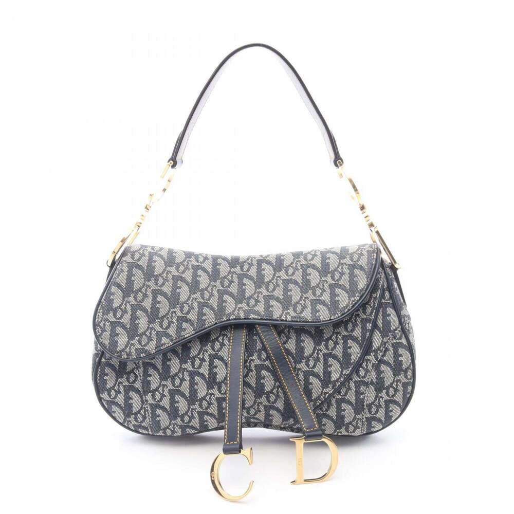 Christian Dior Dior Double Saddle Bag Trotter Handbag, Canvas and Leather, Wo...